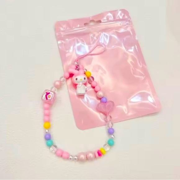 Other - My Melody Sanrio Phone Wristlet, Water Bottle Wristlet, Bag Clip, Beaded Lanyard